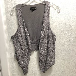 Silver sparkly vest